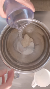 Sourdough discard piadina dough kneading