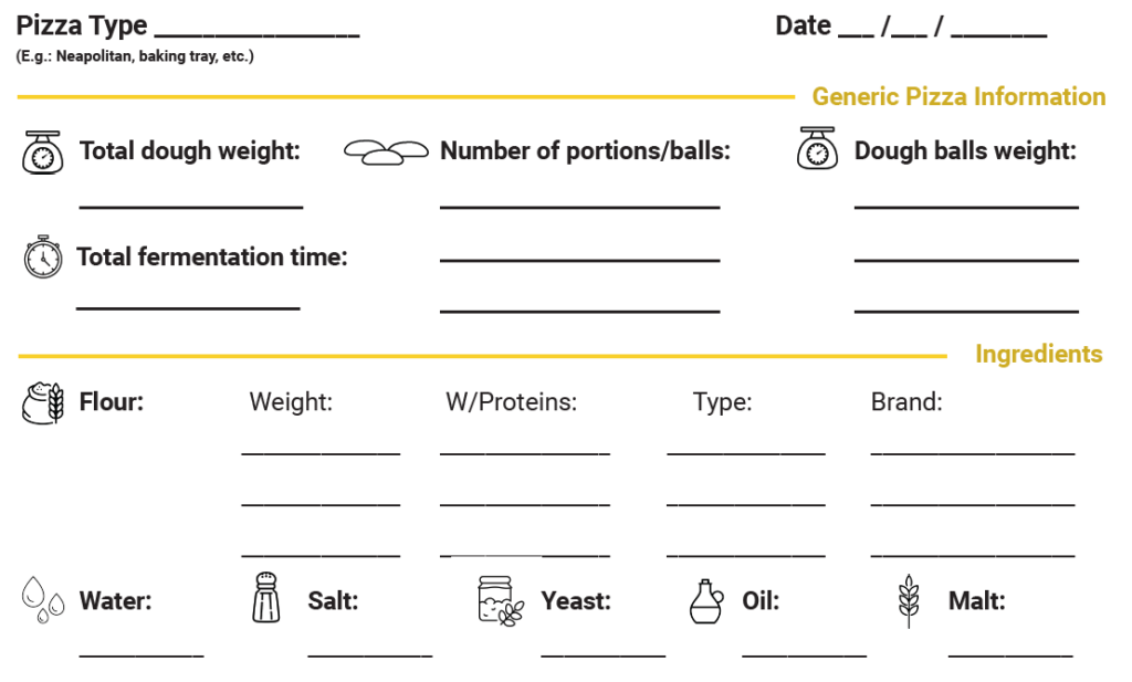 pizza notebook ingredients