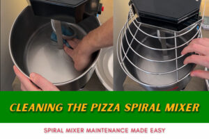 Cleaning the pizza spiral mixer