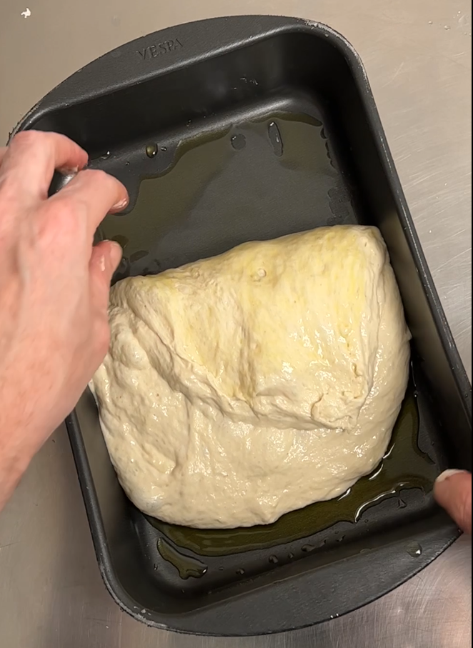 Turn around the pan to help you folding on the other side